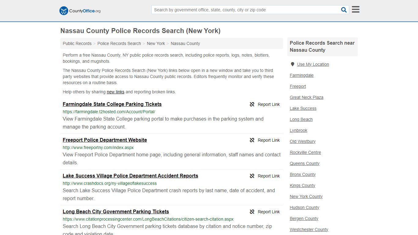 Nassau County Police Records Search (New York) - County Office